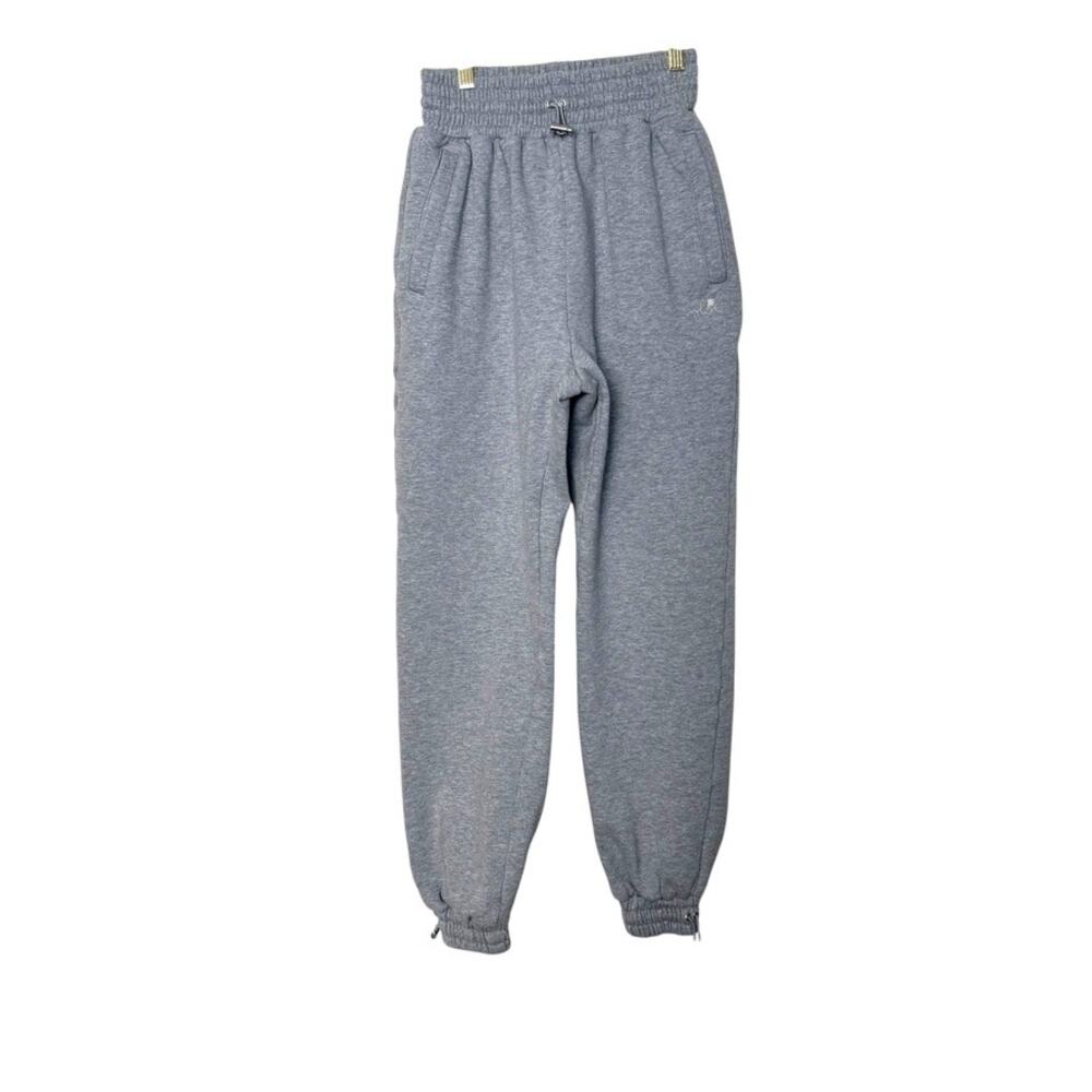For Love & Lemons Josie Fleece Lined High Waisted‎ Sweatpants Women XS Gray